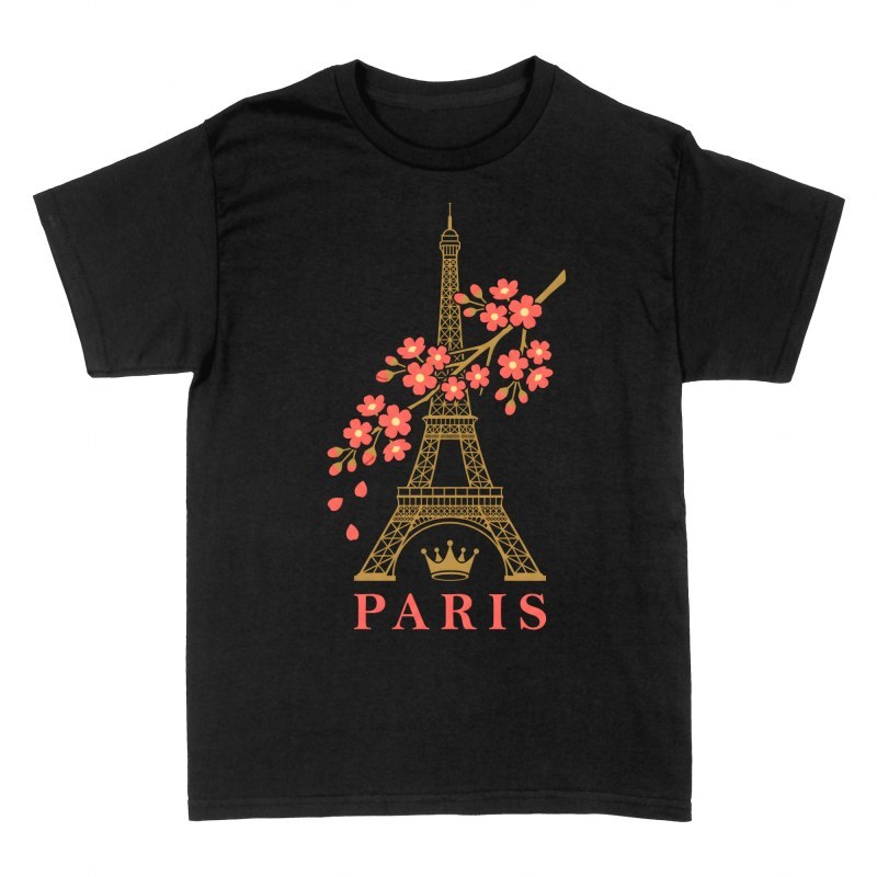 T-shirts: Paris et tour Eiffel fleurie