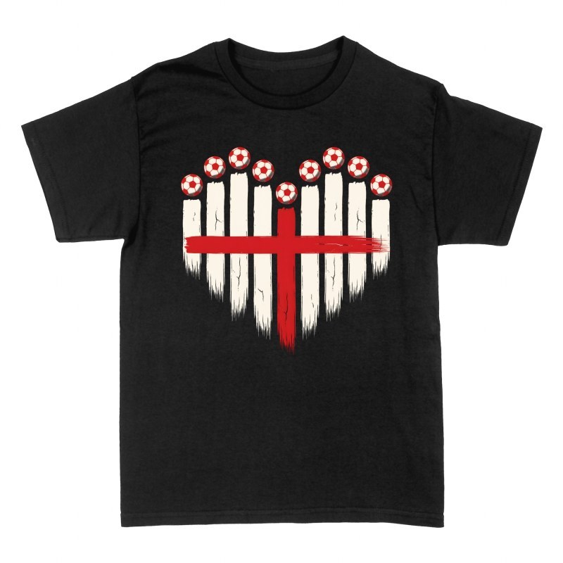 T-shirts: C&oelig;ur drapeau Angleterre et ballons