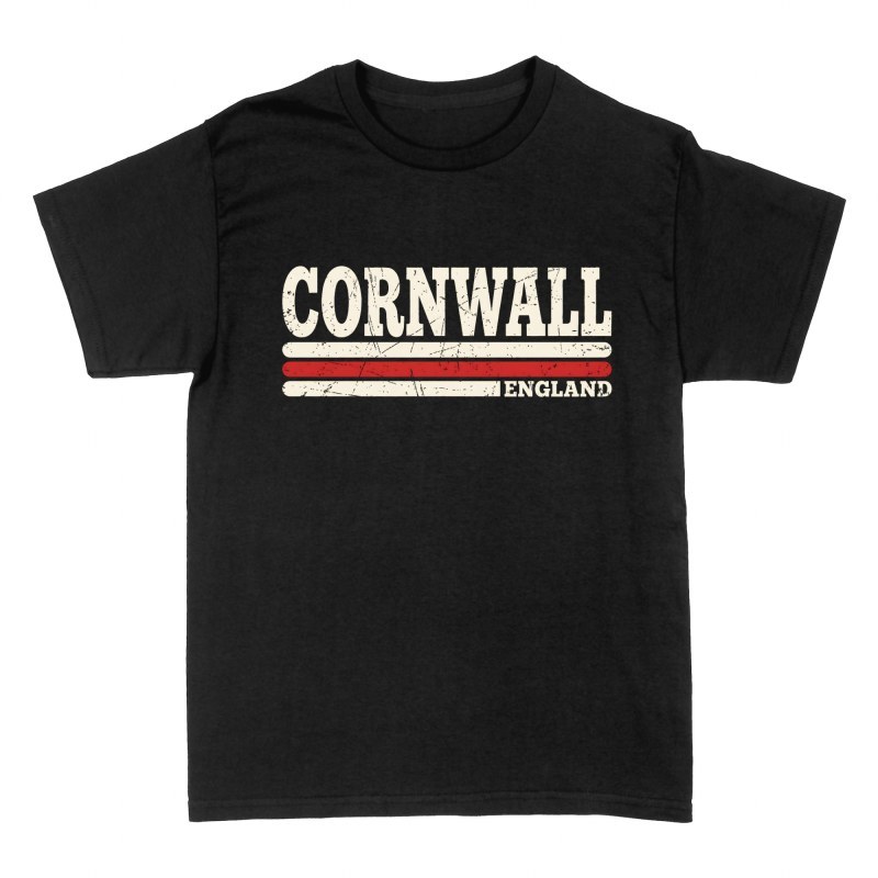 T-shirts: Cornouailles Angleterre rayures r&eacute;tro