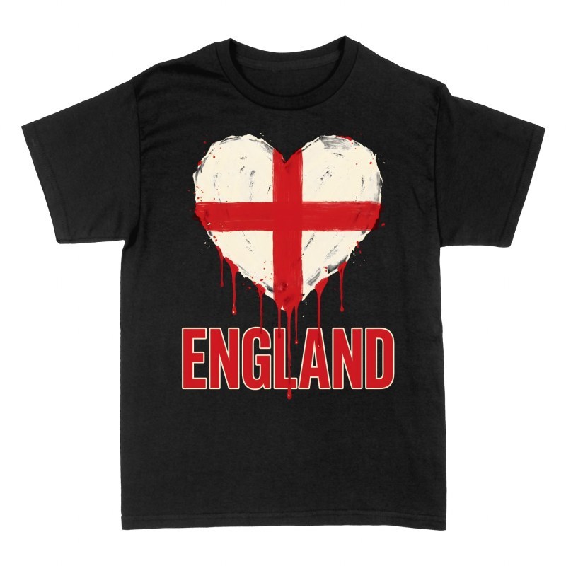T-shirts: C&oelig;ur drapeau Angleterre coulant
