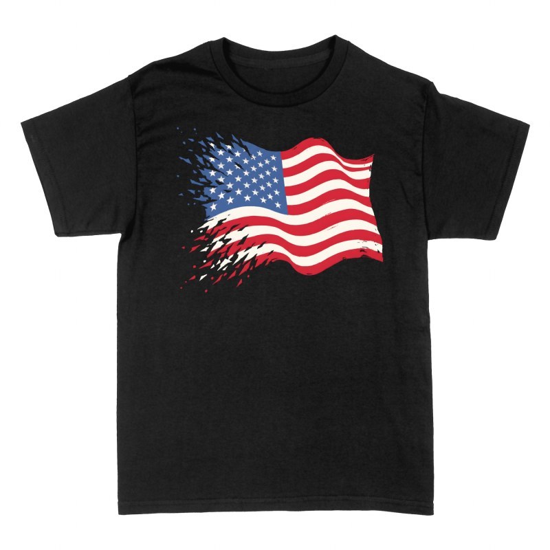 T-shirts: Drapeau am&eacute;ricain effet dispersion