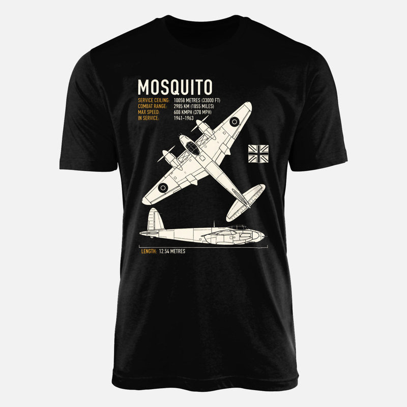 T-shirts: Sch&eacute;ma technique avion Mosquito