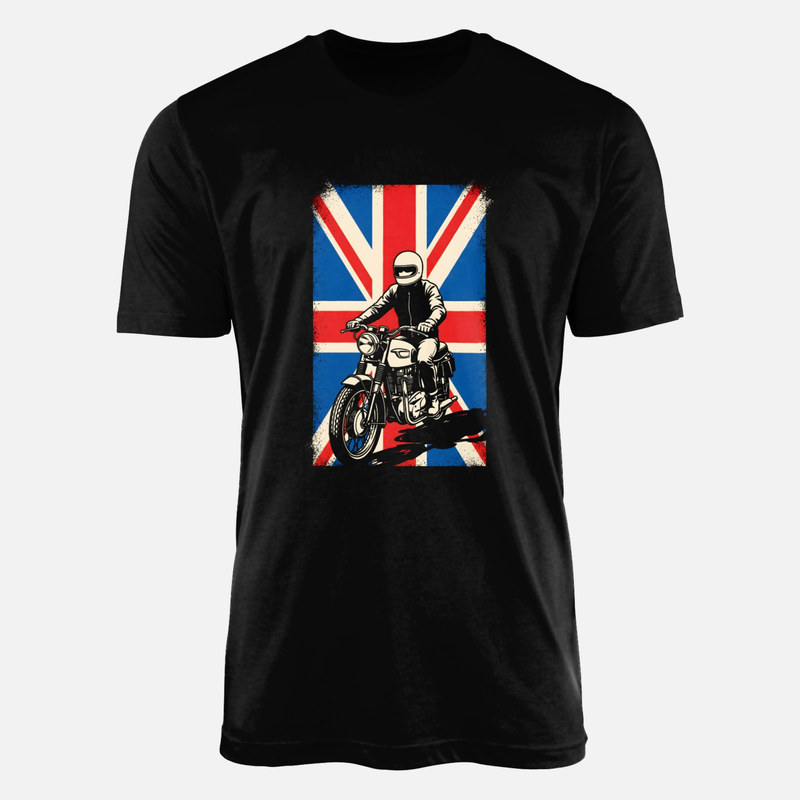 T-shirts: Motard classique et drapeau britannique