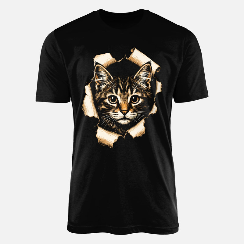 T-shirts: Chat tigr&eacute; papier d&eacute;chir&eacute;
