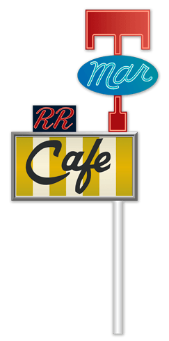 Stickers muraux: Sign Mar Cafe RR Twin Peaks à gauche