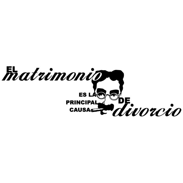 Stickers muraux: Matrimonio Divorcio - Groucho Marx