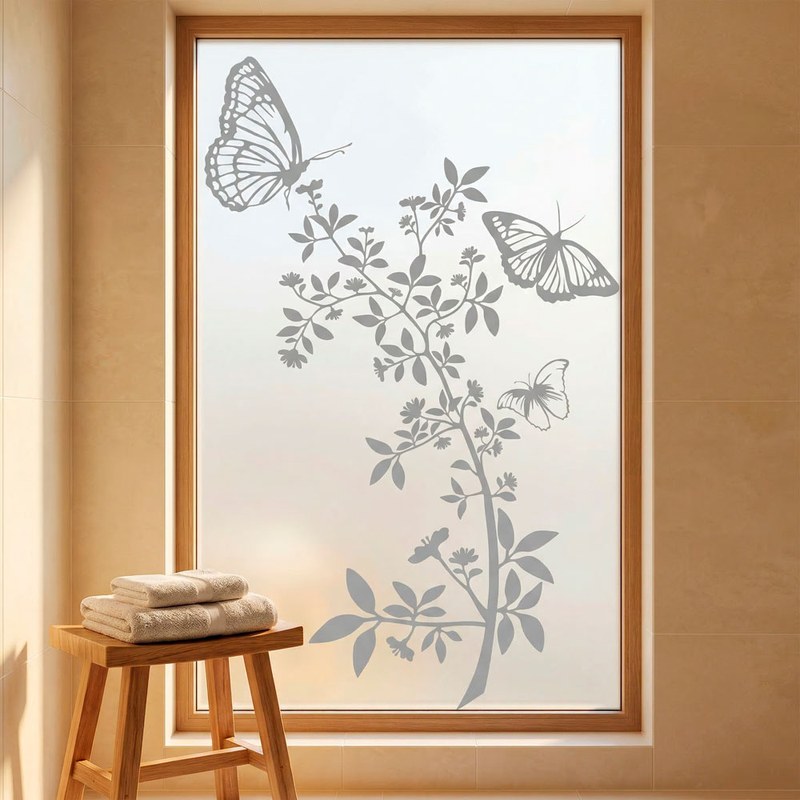 Papillons et branche fleurie 11
