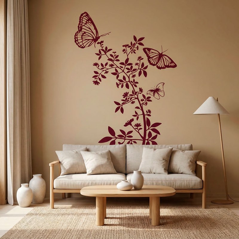 Papillons et branche fleurie 20