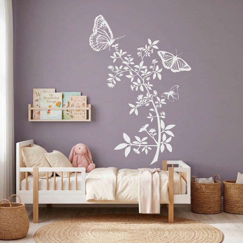 Papillons et branche fleurie 9