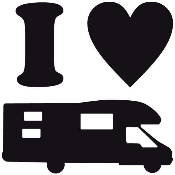 Stickers camping-car: I Love AC caravane