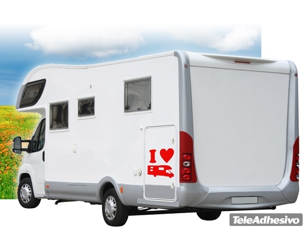 Stickers camping-car: I Love AC caravane