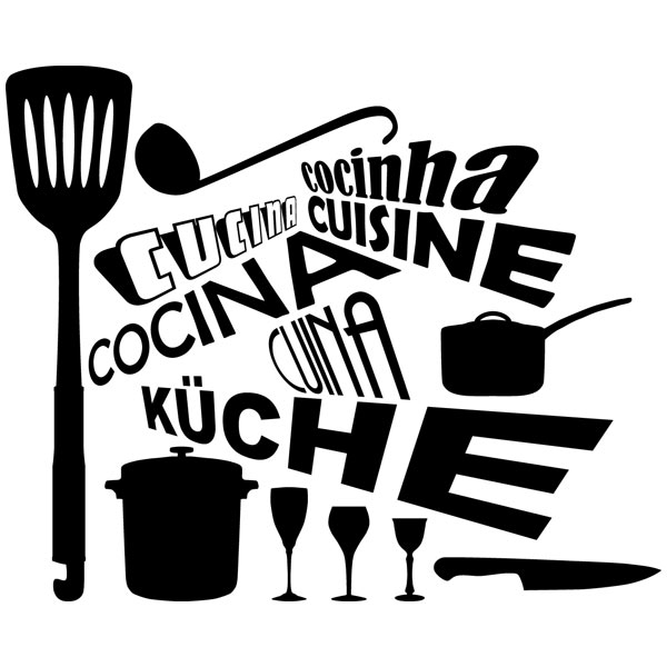 Stickers muraux: Cuisine en Langues