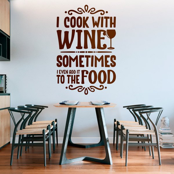 Stickers muraux: I cook with wine