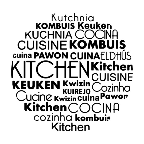 Sticker Muraux pour cuisine Cuisine en Langues