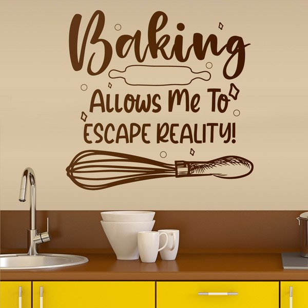 Stickers muraux: Baking allows me to escape reality