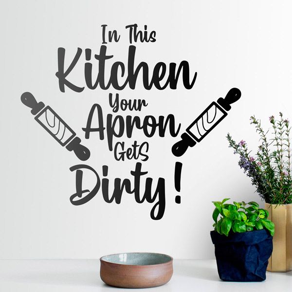 Stickers muraux: In this kitchen your apron gets dirty!