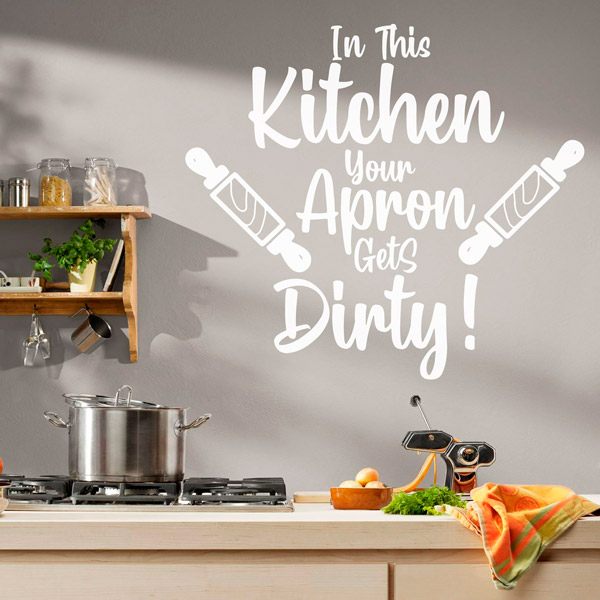 Stickers muraux: In this kitchen your apron gets dirty!