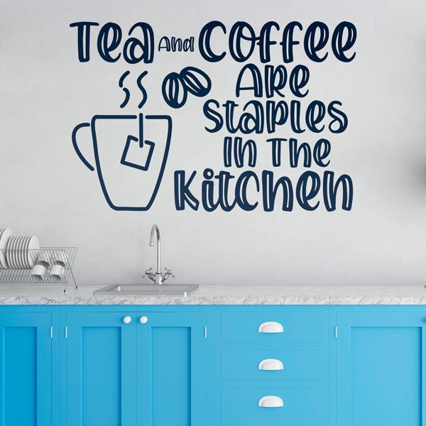 Stickers muraux: Tea and coffee are staples in the kitchen