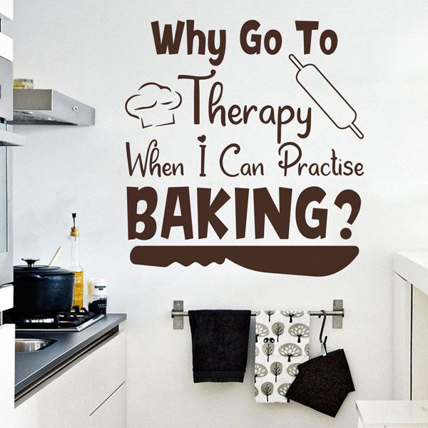 Stickers muraux: Why go to therapy when I can practise baking?