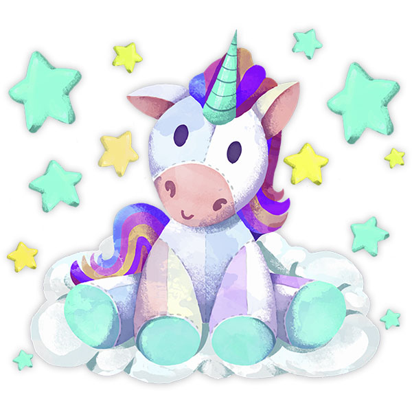 Stickers muraux: Licorne animal en peluche