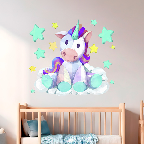 Stickers muraux: Licorne animal en peluche