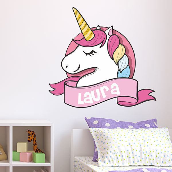 Stickers muraux: Licorne avec nom