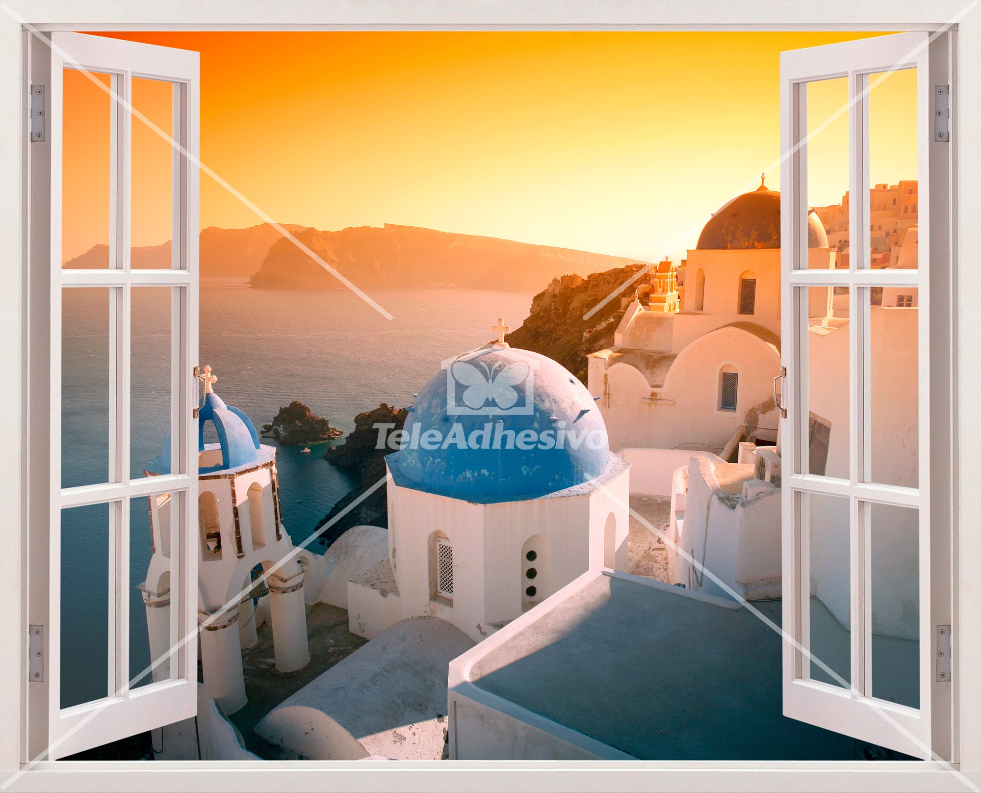 Stickers muraux: Coucher de soleil à Santorin