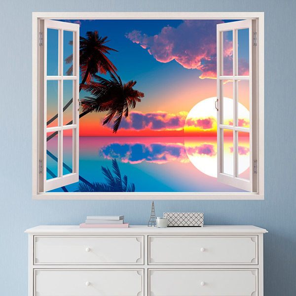 Stickers muraux: Coucher de soleil à Hawaï