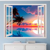 Stickers muraux: Coucher de soleil à Hawaï 3