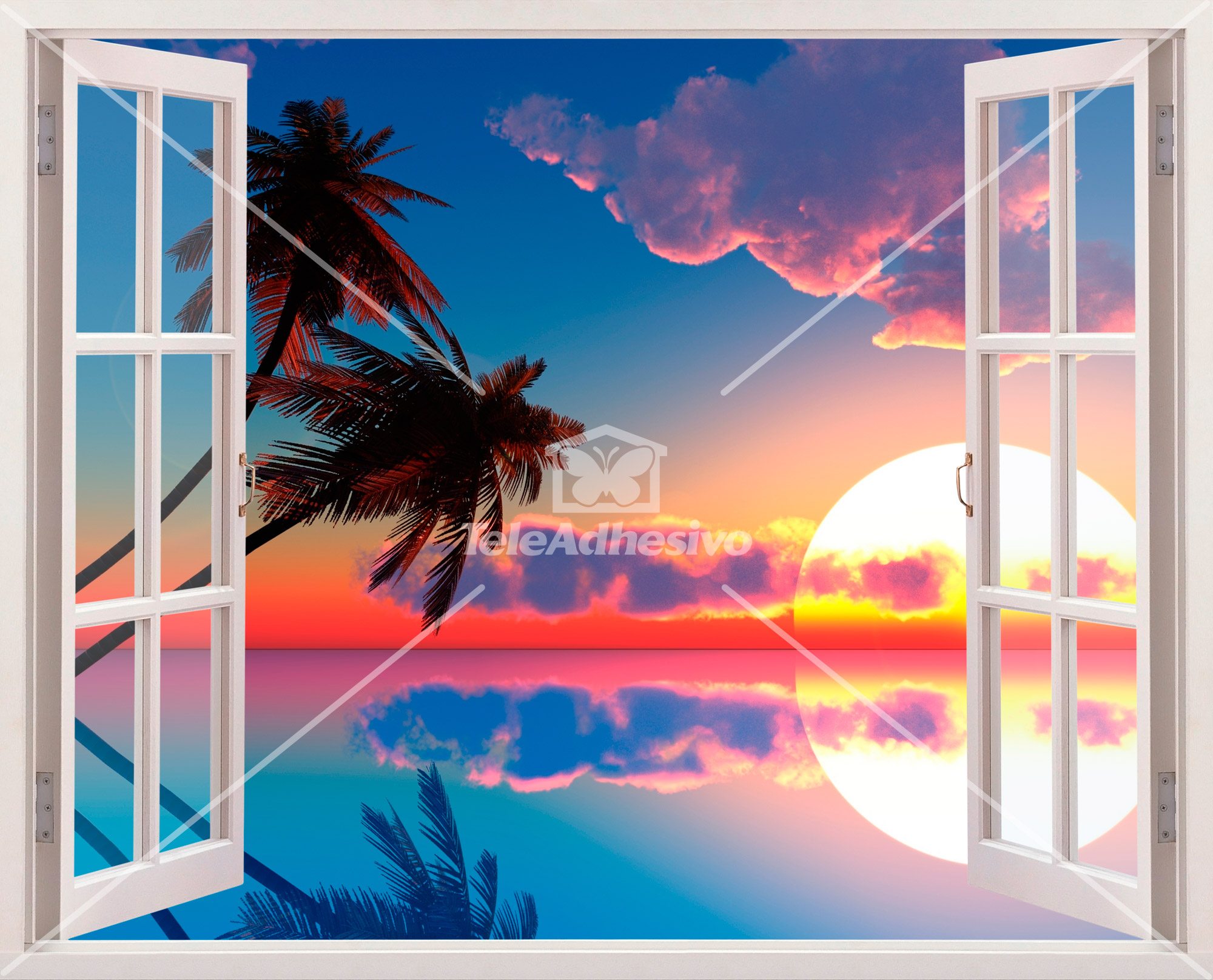 Stickers muraux: Coucher de soleil à Hawaï