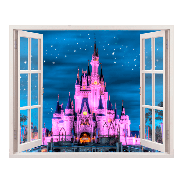 Stickers pour enfants: Fenêtre Château de Disney 0