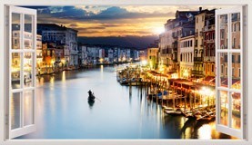 Stickers muraux: La tombée de la nuit à Venise 5