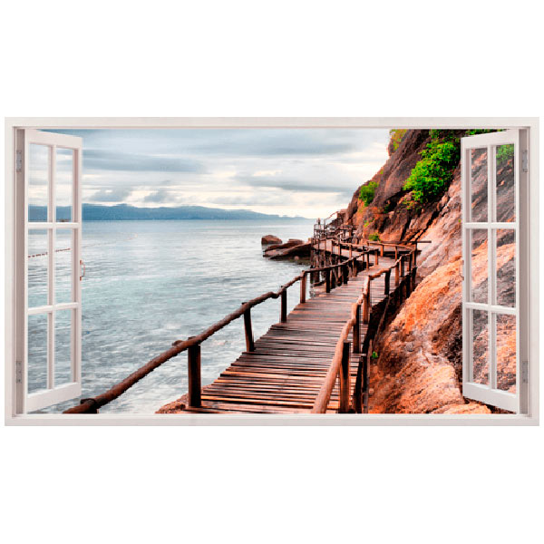 Stickers muraux: Passerelle panoramique sur la mer