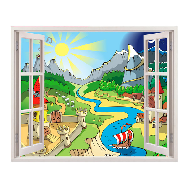 Stickers pour enfants: Fenêtre Vallée d