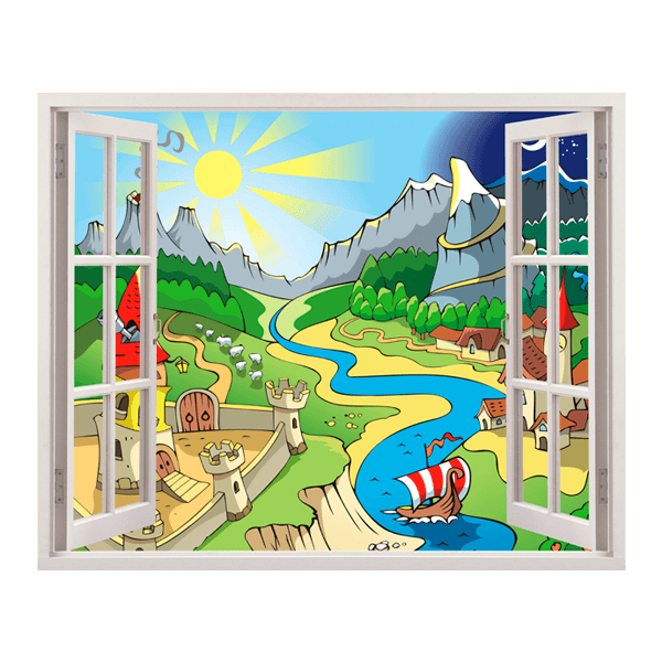 Stickers pour enfants: Fenêtre Vallée d