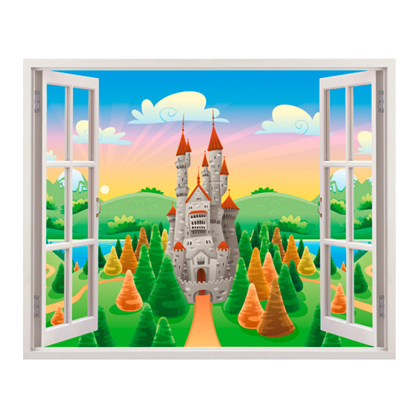 Stickers pour enfants: Fenêtre du château du soleil