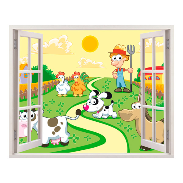 Stickers pour enfants: Fenêtre La ferme
