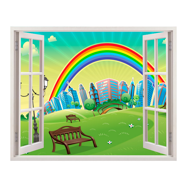 Stickers pour enfants: Fenêtre Arc-en-ciel