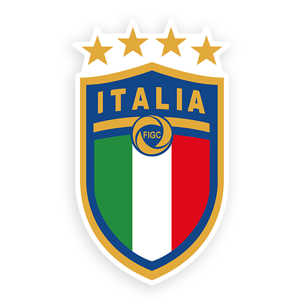 Autocollants: Armoiries du Football italien blanc