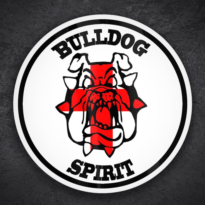 Autocollants: Esprit Bulldog avec Drapeau de Saint Georges