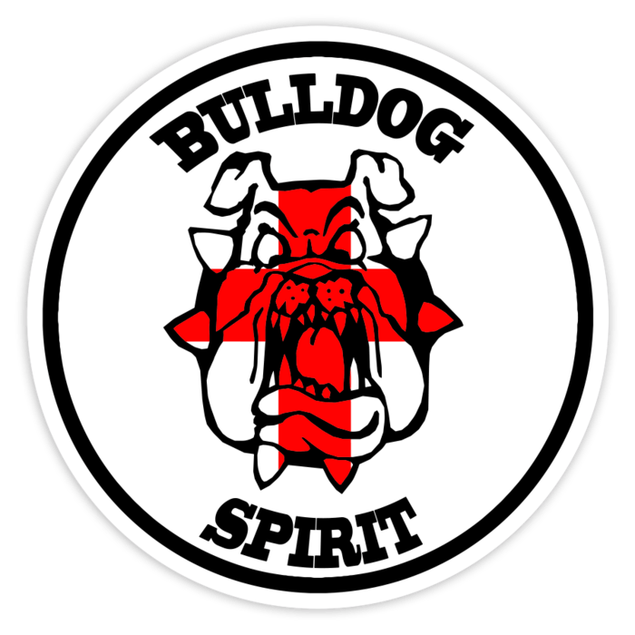 Autocollants: Esprit Bulldog avec Drapeau de Saint Georges