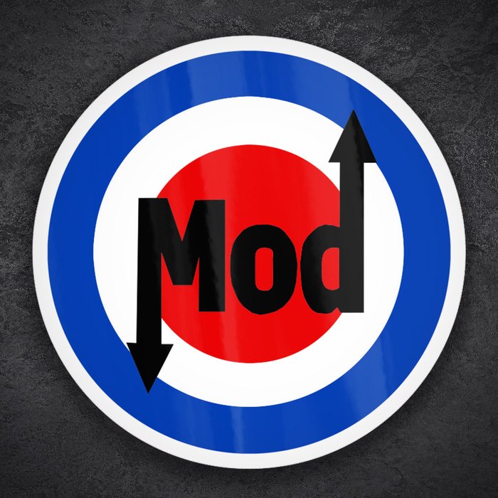 Autocollants: Emblème Mod avec Flèches Style Rétro
