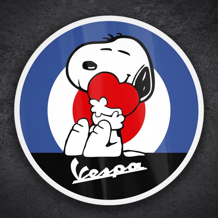 Autocollants: Snoopy Mod avec Vespa et Cur