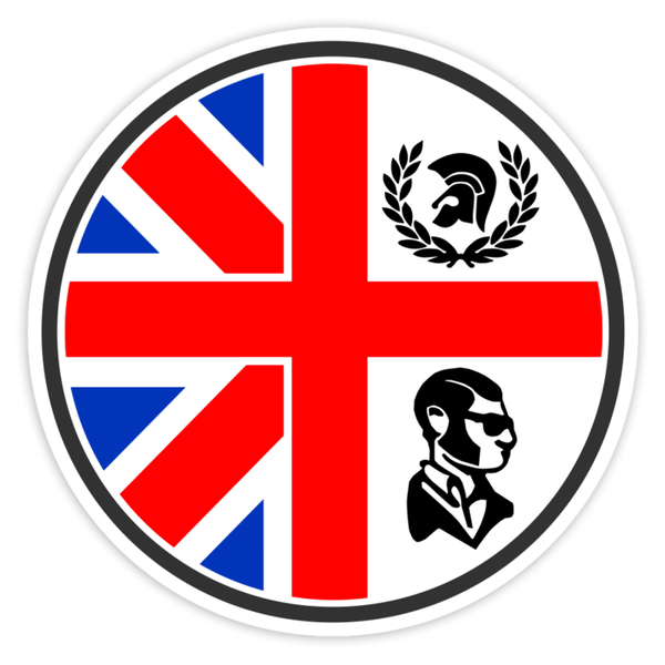 Autocollants: Emblème Skinhead UK avec Croix et Trojan