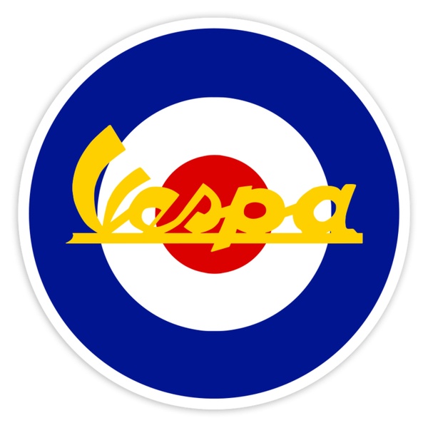Autocollants: Emblème Mods RAF Jaune Vespa