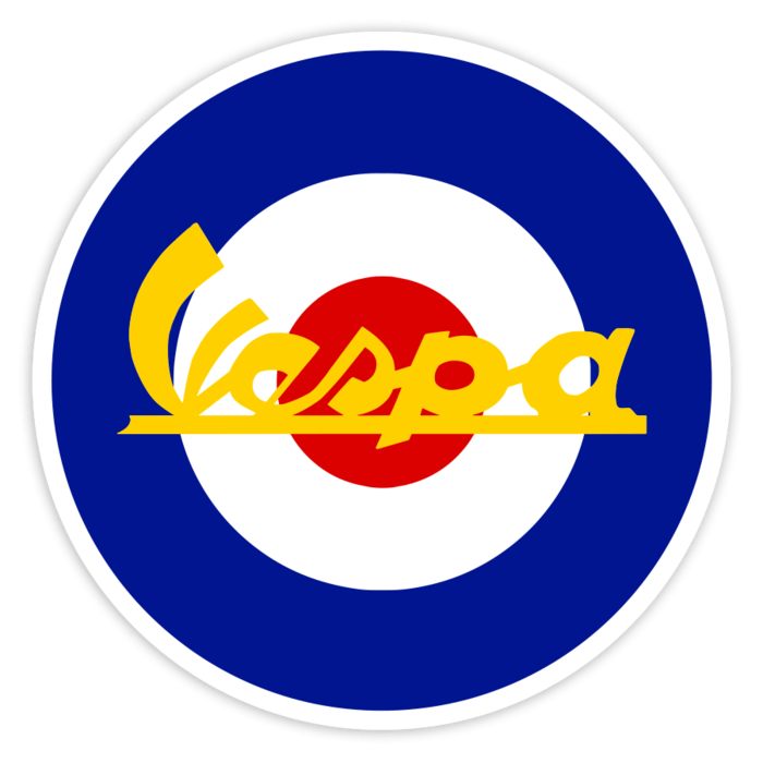 Autocollants: Emblème Mods RAF Jaune Vespa