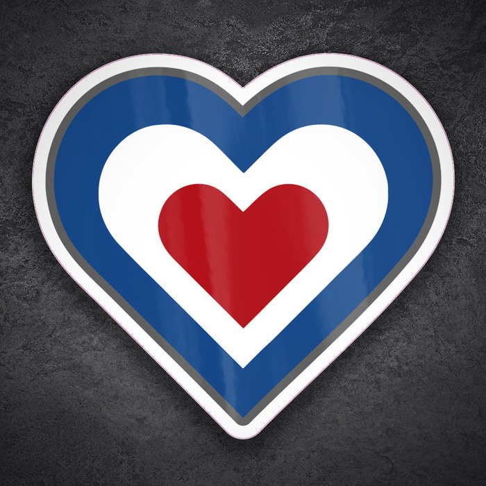 Autocollants: Cœur Mods RAF Style Rétro