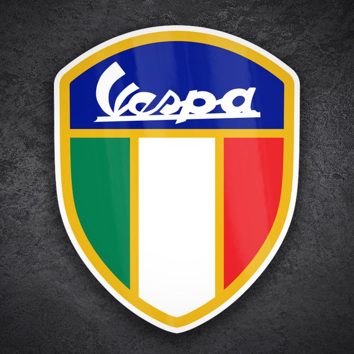 Autocollants: Blason Vespa Classique avec Drapeau Italien