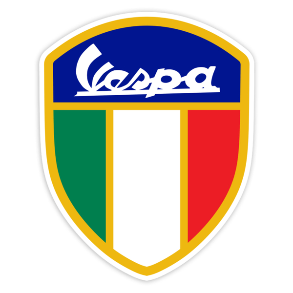 Autocollants: Blason Vespa Classique avec Drapeau Italien
