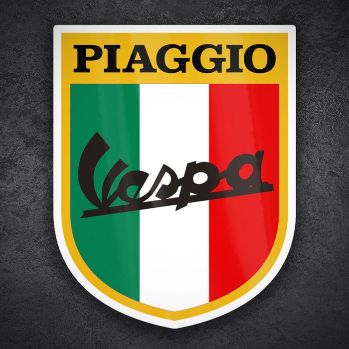 Autocollants: Blason Vespa Classique Italie avec Piaggio